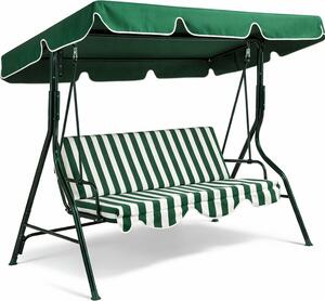 Giardini del Re Dondolo da Giardino 3 Posti con Tettuccio Parasole in Acciaio Dimensioni 170x110x153 cm colore Verde