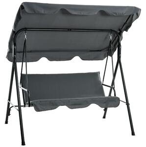 VivaGarden Dondolo da Giardino 3 Posti con Tettuccio Parasole in Acciaio/Poliestere Dimensioni 172x110x153 cm colore Grigio