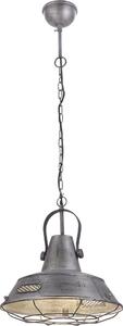 Lampada a sospensione, design a lanterna, argento, 38 cm, SAMIA