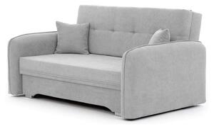 Divano grigio chiaro allungabile/con contenitore e rivestimento in ciniglia 155 cm Laine – ELTAP