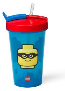 Tazza blu con coperchio rosso e cannuccia , 500 ml Iconic - LEGO®