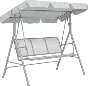 VivaGarden Dondolo da Giardino 3 Posti con Tettuccio Parasole in Metallo/Poliestere Dimensioni 171x108x154 cm colore Grigio Chiaro