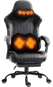 Sedia da gaming, sedia ergonomica, poltrona da gaming con poggiapiedi, capacità di carico fino a 150 kg, sedia da gaming con braccioli regolabili, colore nero