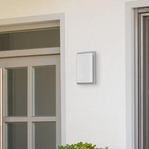 LCD Applique da esterno 059, acciaio inossidabile, vetro opalino, 29 cm, IP44, E27 dimmerabile, Alluminio / Grigio / Zincato, Acciaio Inox, Moderno