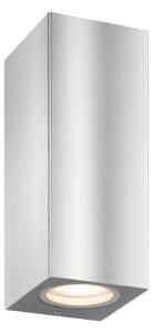 LCD Applique da esterno 5051, acciaio inossidabile, 17 cm, IP54, up/down, GU10 dimmerabile, Alluminio / Grigio / Zincato, Acciaio Inox, Moderno