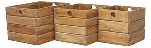 SUSAN - set di 3 cassette in legno di mogano