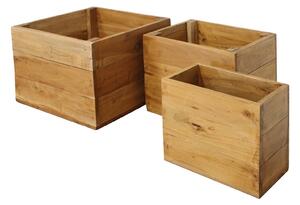 SMITH - set di 3 cassette in legno di mogano