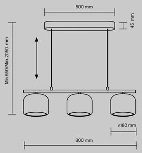 Maytoni Lampada LED a sospensione Spirito, 3 luci, bianco, vetro, dimmerabile, Bianco / Opale, Soggiorno / Sala da pranzo, Metallo, Moderno