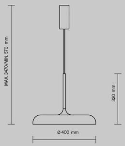 Maytoni Lampada LED a sospensione Gerhard, Ø 40 cm, grigio, metallo Gerhard, Alluminio / Grigio / Zincato, Soggiorno / Sala da pranzo, Metallo, Moderno
