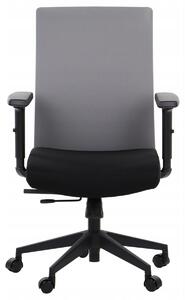 Sedia da ufficio ergonomica girevole RIVERTON F/L, braccioli regolabili, seduta scorrevole (avanti-indietro), nero/grigio