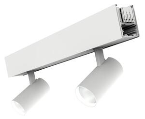 The Light Group SLC faretto LED Click, bianco, a 2 luci, lunghezza 56 cm, CCT, DALI dimmerabile, Bianco / Opale, Soggiorno / Sala da pranzo, Alluminio, Moderno