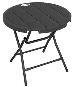 Outsunny Tavolo da Giardino Rotondo Pieghevole per 4 Persone in Alluminio e Plastica HDPE, Ø80x73 cm, Grigio | Aosom Italy