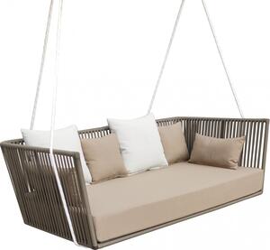 VivaGarden Dondolo da Giardino 3 Posti in Poliestere Dimensioni 175x158x89 cm colore Beige
