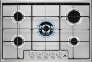 Electrolux EGS7534X Serie 300 Slim Line Piano Cottura 5 Fuochi a Gas 75 cm (1 Bruciatore Wok) colore Inox