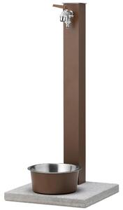 Fontana con doppio Rubinetto con Vaschetta, Abbeveratoio e Base Belfer PET Dimensioni 30x28x110 cm - peso 6,5 kg design, colore Ruggine