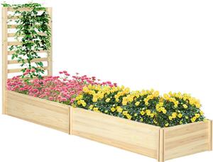 VivaGarden Fioriera con Traliccio per Rampicanti e Fondo Aperto in Legno di Abete 230x60x110 cm colore Legno - R4710ND