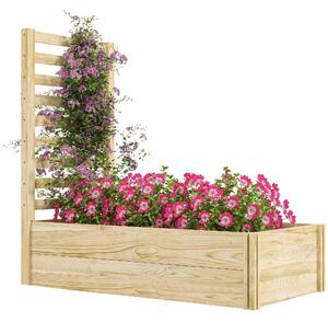 VivaGarden Fioriera con Traliccio per Rampicanti e Fondo Aperto in Legno di Abete 115x60x110 cm colore Legno - K626ND