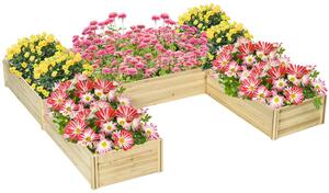VivaGarden Fioriera in Legno di Abete da Esterno 5 Pezzi componibili a Fondo Aperto 230x230x28 cm