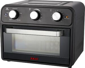 Akai Forno Elettrico Fornetto Ventilato Capacit 25 Litri Potenza 1800W con Funzione Friggitrice ad Aria, Girarrosto e Teglia a Rete colore Nero - 