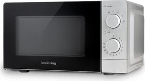 INNOLIVING Forno Microonde Capacit 19 Litri Potenza 700 Watt Funzione Scongelamento colore Nero e Argento - INN-860