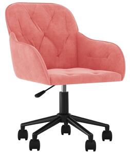 VidaXL Sedia da ufficio girevole in velluto rosa