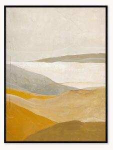 Quadro su tela incorniciato dipinto a mano Yellow Field