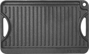 Griglia reversibile 14x8,5 pollici Padella per barbecue pre-stagionata in ghisa nera
