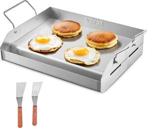 Padella universale per barbecue in acciaio inossidabile con griglia piatta 17x13 pollici