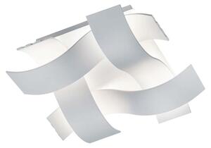 Ruby Plafoniera Led Quadrata Bianca Onde L. 35Cmx35Cm