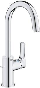 Grohe Eurosmart Mitigeur monocommandé pour lavabo, L-Size, saillie 140mm, vidage à tirette, bec tube orientable, 23537003, 23537003