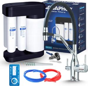 Rubinetto da cucina a 3 vie Ari Magneto con doccetta estraibile, canna girevole 360 gradi, finitura cromata silver