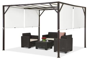 Pergola per terrazzo in metallo Santorini 3 x 3 m marrone-bianca Garden Point