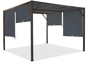 Pergola in metallo per terrazza Santorini 3 x 3 m marrone-antracite Garden Point