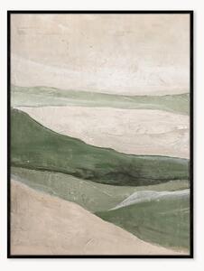 Quadro su tela incorniciato dipinto a mano Green Field
