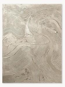 Quadro dipinto a mano argento metallizzato