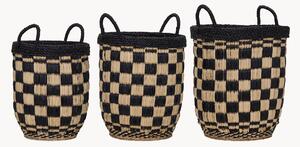 Set di 3 cestini portaoggetti intrecciati a mano Basked