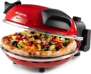 Ariete Forno Pizza Elettrico Potenza 1200 Watt Timer con Pietra Refrattaria colore Rosso - 0909/00