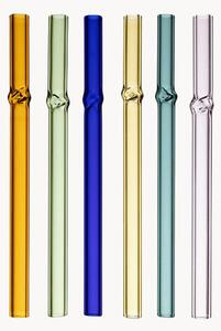 Set di 6 cannucce in vetro Colorea