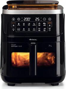 Ariete Friggitrice ad Aria 7 Litri Potenza 1700W con Funzione a Vapore + Grill colore Nero - 00C463600AR0