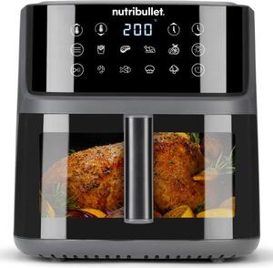 NutriBullet Friggitrice ad Aria 8 Litri Potenza 2000W con Timer e Termostato Regolabile colore Grigio Scuro CrispLite Vision - NBA0811DG