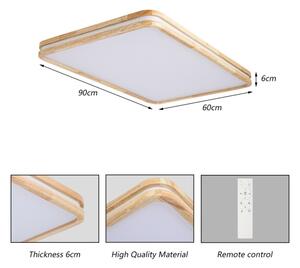 Brilagi - Plafoniera LED dimmerabile MOLINA SQUARE LED/128W/230V rovere 90x60 cm + telecomando
