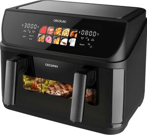 Cecotec Friggitrice ad Aria Capacit 10 Litri Potenza 2800 Watt Doppio Cestello Termostato Regolabile colore Nero - A01_EU01_100842 Cecofry&Grill D