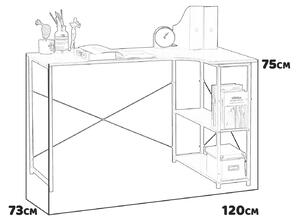 Scrivania in stile industriale Farato L120cm Metallo nero e legno chiaro