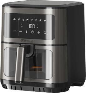 Black & Decker Friggitrice ad Aria Capacit 6,5 Litri Potenza 1600 Watt con 8 Programmi e Finestra colore Nero - BXAF2501E