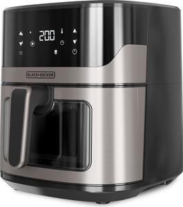 Black & Decker Friggitrice ad Aria Capacit 6.5 Litri Potenza 1600 Watt Termostato Regolabile colore Nero e Grigio - BXAF6500