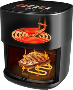 Cecotec Friggitrice ad Aria Capacit 6.5 Litri Potenza 2200 Watt con Termostato Regolabile colore Nero - A01_EU01_100500 Cecofry&Grill Duoheat 6500