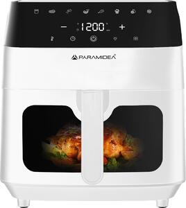 PYRAMIDEA Friggitrice ad Aria Capacit 8 Litri Potenza 1400 Watt Rivestimento Antiaderente con Timer e Termostato Regolabile colore Bianco - AF816W