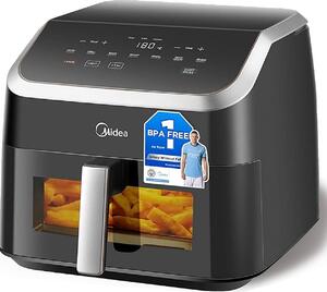 MIDEA Friggitrice ad Aria Capacit 8,5 Litri Potenza 1900 Watt 9 Programmi di Cottura Temperatura Max 230 C colore Nero - MAD85000ADK