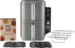 Ninja Friggitrice ad Aria Capacit 9.5 Litri Potenza 2470 Watt Multifunzione Termostato Regolabile colore Nero / Grigio - SL400EU