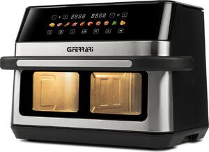 G3 Ferrari Friggitrice ad Aria Doppia 12 Kg (6+6) Potenza 2200W 10 Programmi con Timer colore Nero/Inox Friggisano - G10223